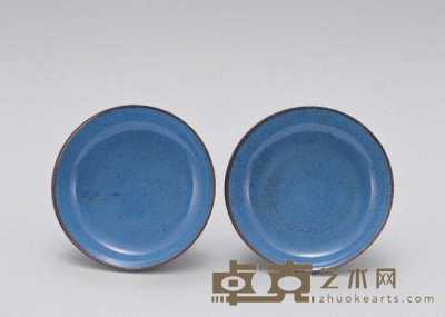 清雍正 蓝釉小盘（一对） 直径8.2cm
